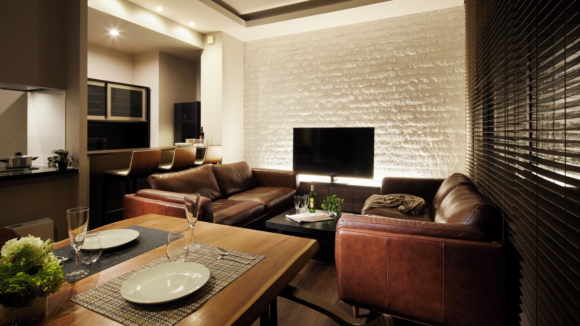 豪華公寓 | 起居區 | 43-吋平面電視、數位頻道、電視