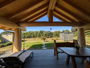 Outdoor dining - Log Cabins Naturstammhaus Usedom 18 - Feriendorf Tollensesee (Gross Nemerow OT Tollenseheim)