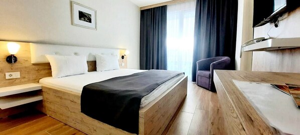 Doppia Comfort | Materassi Select Comfort, una scrivania, Wi-Fi gratuito