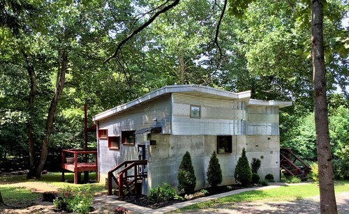 One of a kind cabin in the woods.  Quiet and private but close to everything. 
