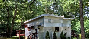 One of a kind cabin in the woods.  Quiet and private but close to everything. 