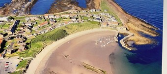 Beadnell Fantastic Bungalow - garden backs straight onto dunes and beach.