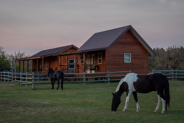 Cabin is cabin on left.