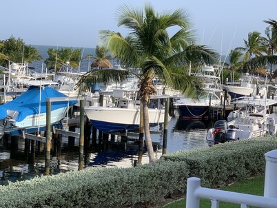 Our place overlooks the Atlantic. Our marina is less than 50 ft from our patio
