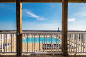 Pool - Ocean Wind: Kid-friendly and Dog-friendly Ocean View Home with Private Pool (Oak Island)
