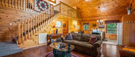 Smart TV, fireplace, DVD player, books