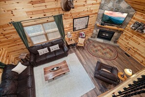 TV, fireplace, DVD player