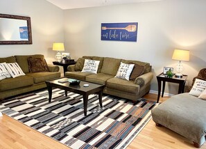 Smart TV, DVD player, table football, books