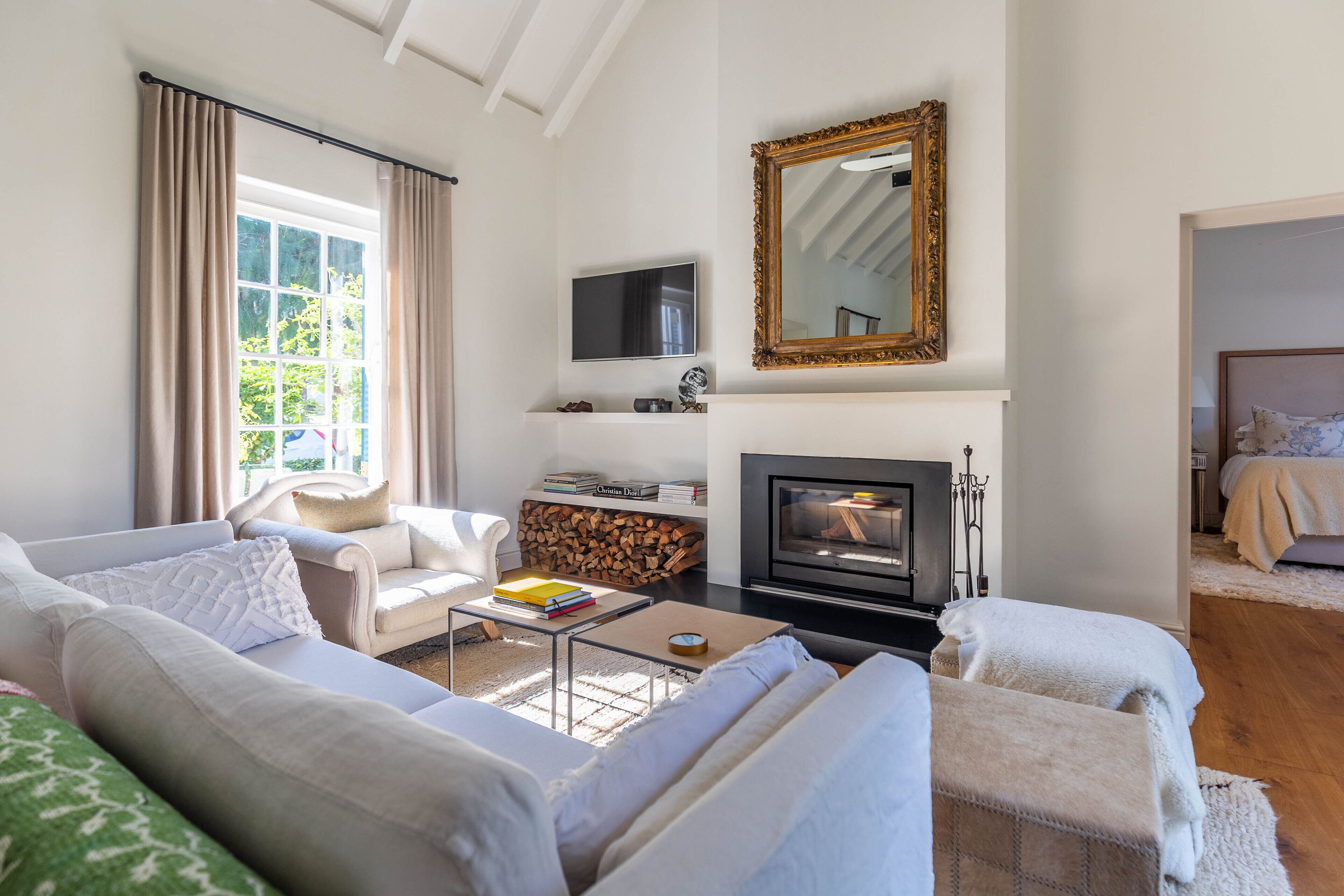 TV, fireplace, DVD player, stereo