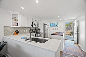 Fridge, microwave, oven, stovetop - Unit 69, 30A Meets Sunnyside PCB, 2 Bedroom Condo (Panama City Beach)