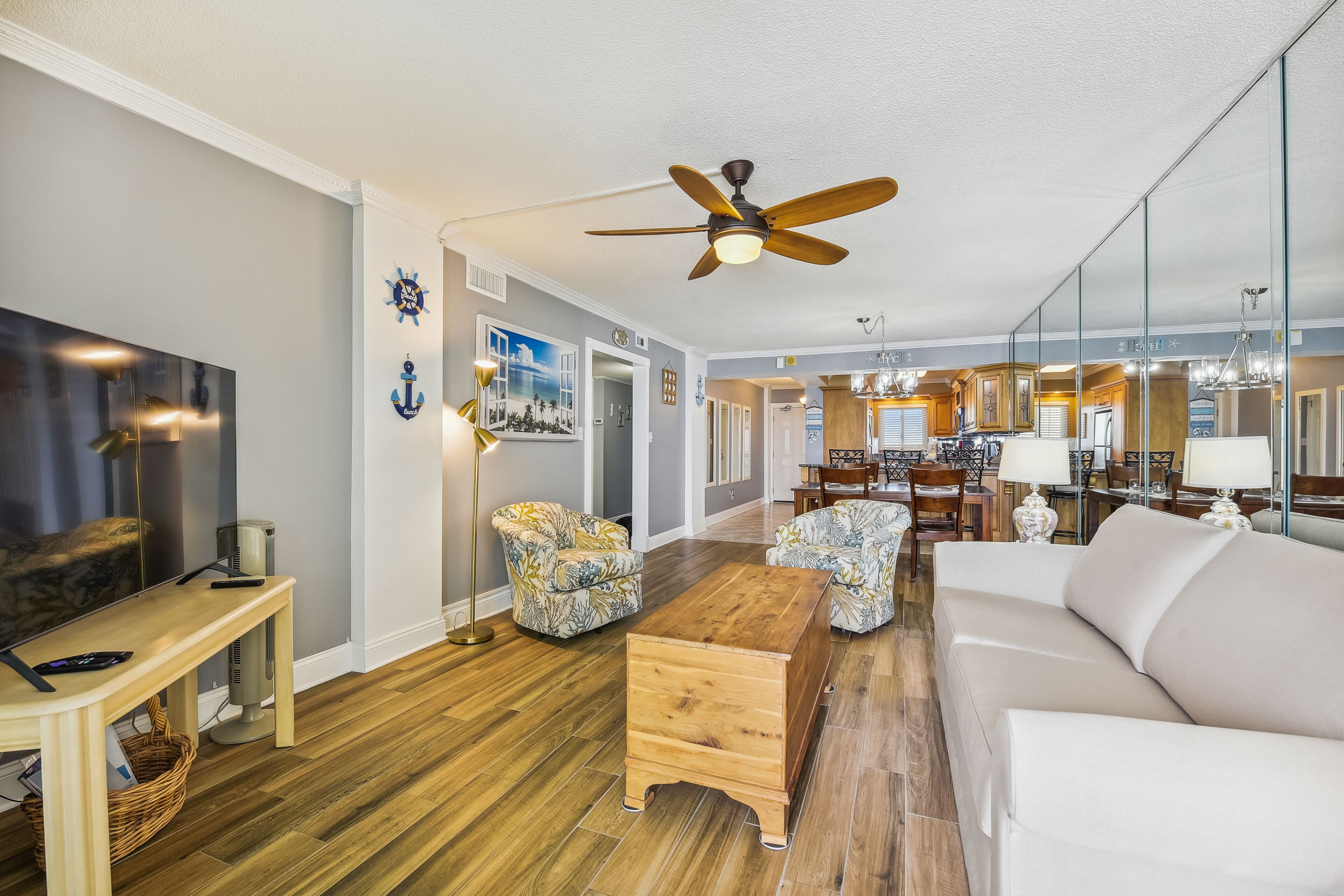 Condo, 2 Bedrooms, Balcony, Ocean View (514) | Living area | 45-inch flat-screen TV with cable channels