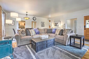 TV, fireplace - Close to Main St & Slopes: Breck Home w/ Hot Tub! (Breckenridge)