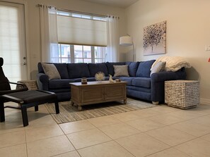 TV, DVD player, books, video library