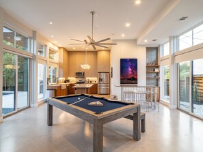 Dining table also converts to a pool table for added fun!