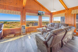 Smart TV, ping pong, books - Oceanfront Dog Friendly w/ Hot Tub and Game Room: Only Steps from the Ocean! (Avon)
