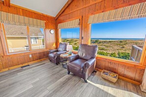 Smart TV, ping pong, books - Oceanfront Dog Friendly w/ Hot Tub and Game Room: Only Steps from the Ocean! (Avon)