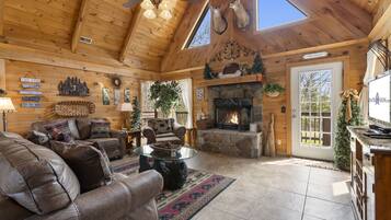 TV, fireplace, DVD player