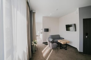 Premium Room, 1 King Bed, Non Smoking | Living area | 43-inch flat-screen TV with digital channels, TV - B&B HOTEL Warsaw East (Warsaw)