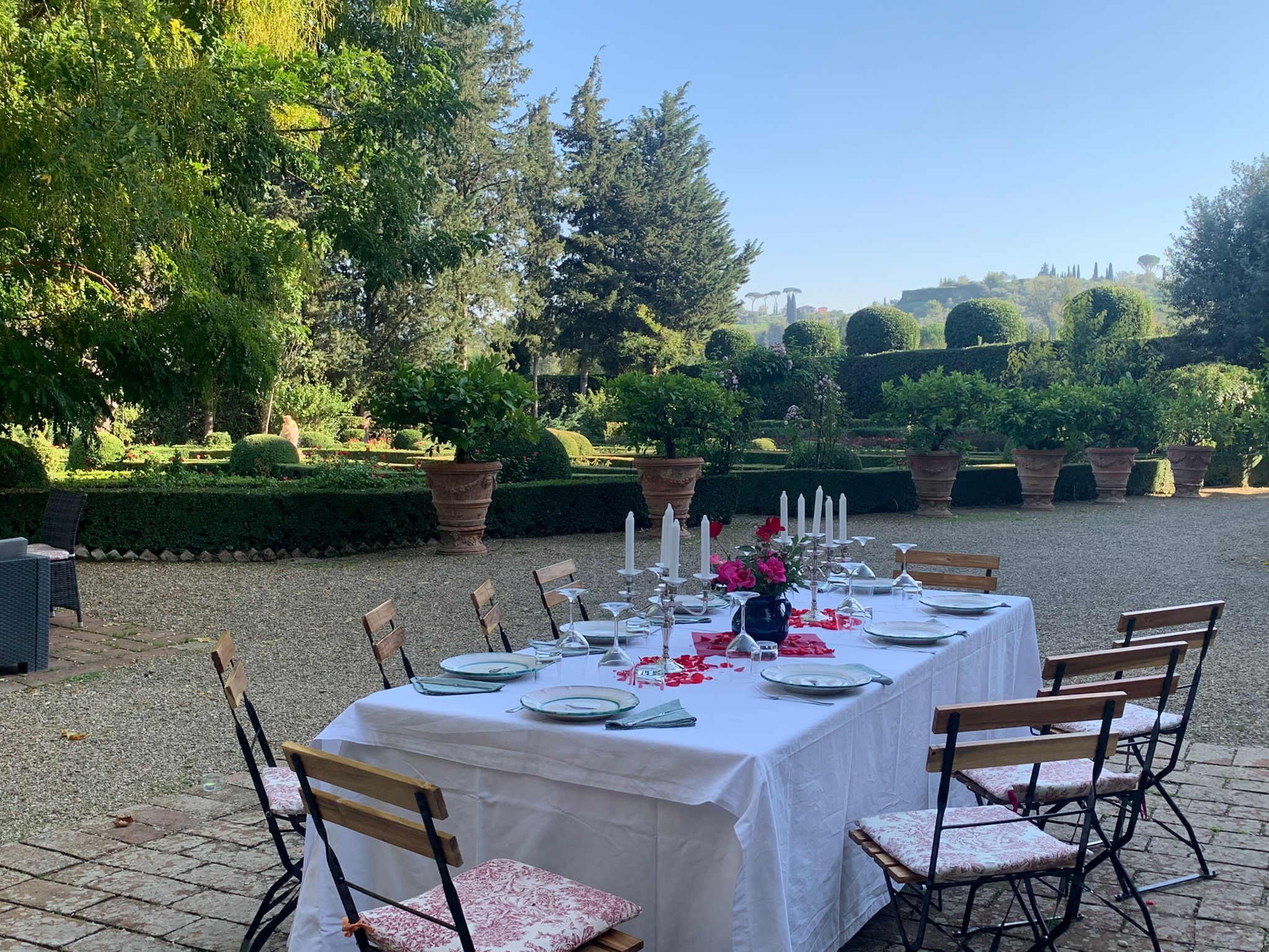 Outdoor banquet area