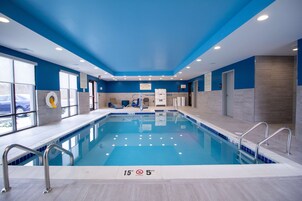 Indoor pool, open 9:00 AM to 9:00 PM, sun loungers