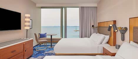 Hypo-allergenic bedding, pillow-top beds, in-room safe, desk