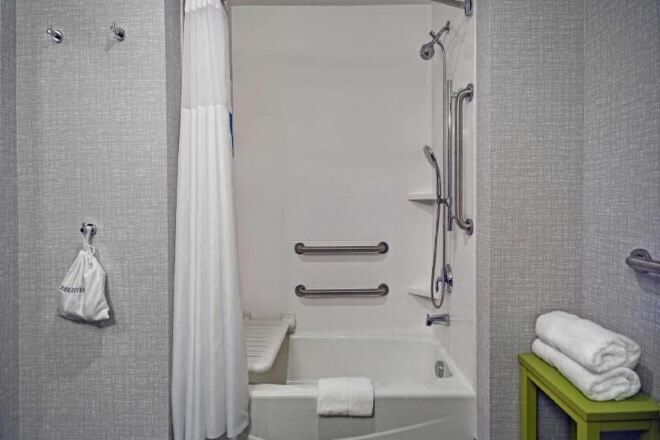 Bathroom | Hair dryer, towels