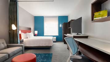 Desk, blackout drapes, iron/ironing board, free cribs/infant beds