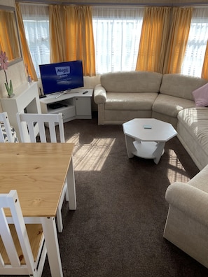 TV, fireplace, stereo - Lake District Static Caravan Lakeside, Cumbria (Cumbria)