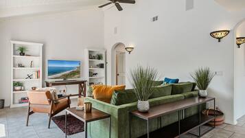 TV, books, stereo