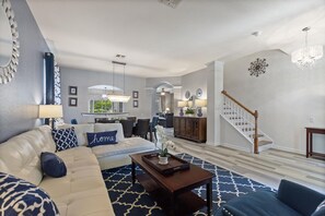 Smart TV, fireplace, video games, foosball