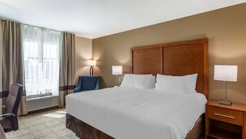 Standard Room, 1 King Bed, Non Smoking | Pillowtop beds, desk, iron/ironing board, free cribs/infant beds