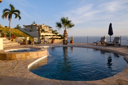 Unobstructed Ocean views from eco friendly Hacienda.