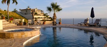 Unobstructed Ocean views from eco friendly Hacienda.