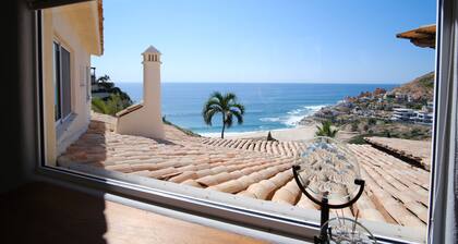 Unobstructed Ocean views from eco friendly Hacienda.