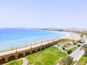 Beach nearby, sun-loungers