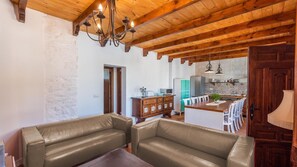 Télévision, cheminée, chaîne hi-fi