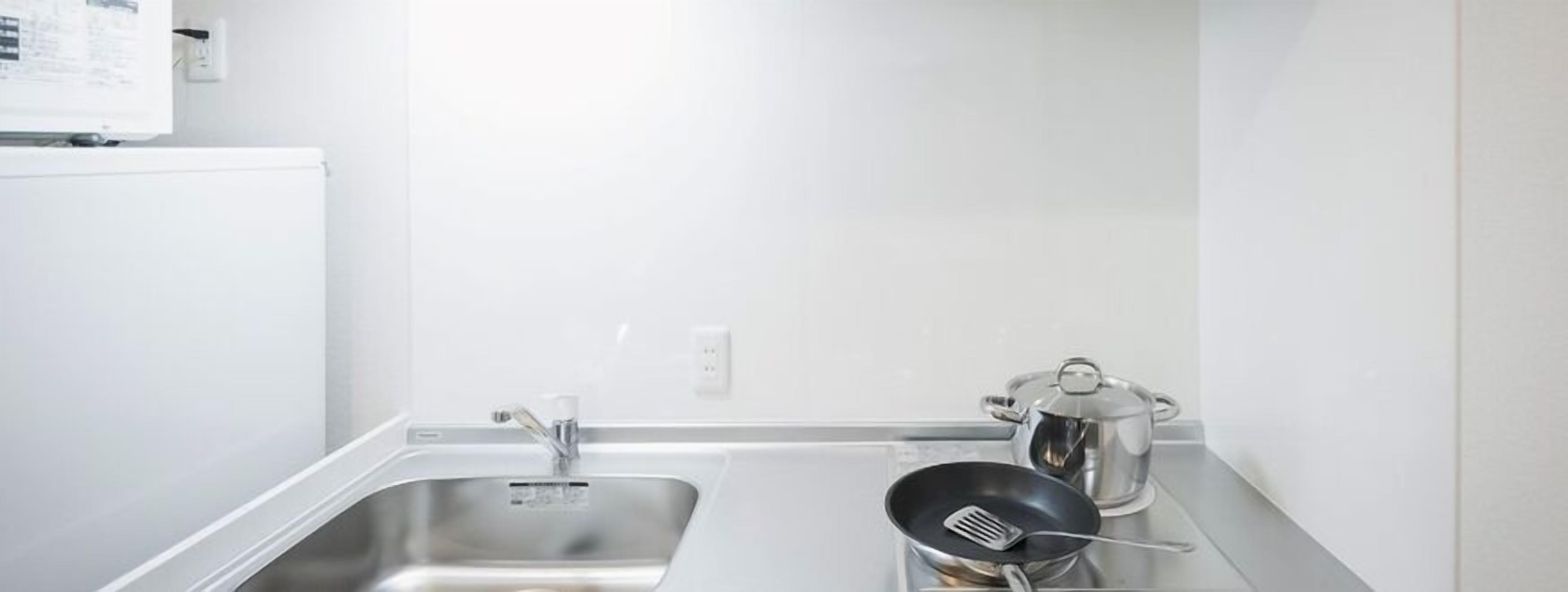 Fridge, microwave, stovetop, rice cooker