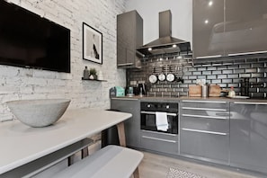 Fridge, microwave, toaster