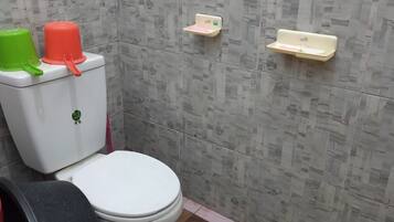 Shower, bidet, towels