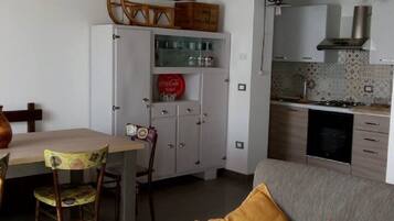 TV, caminetto, lettore DVD, libri