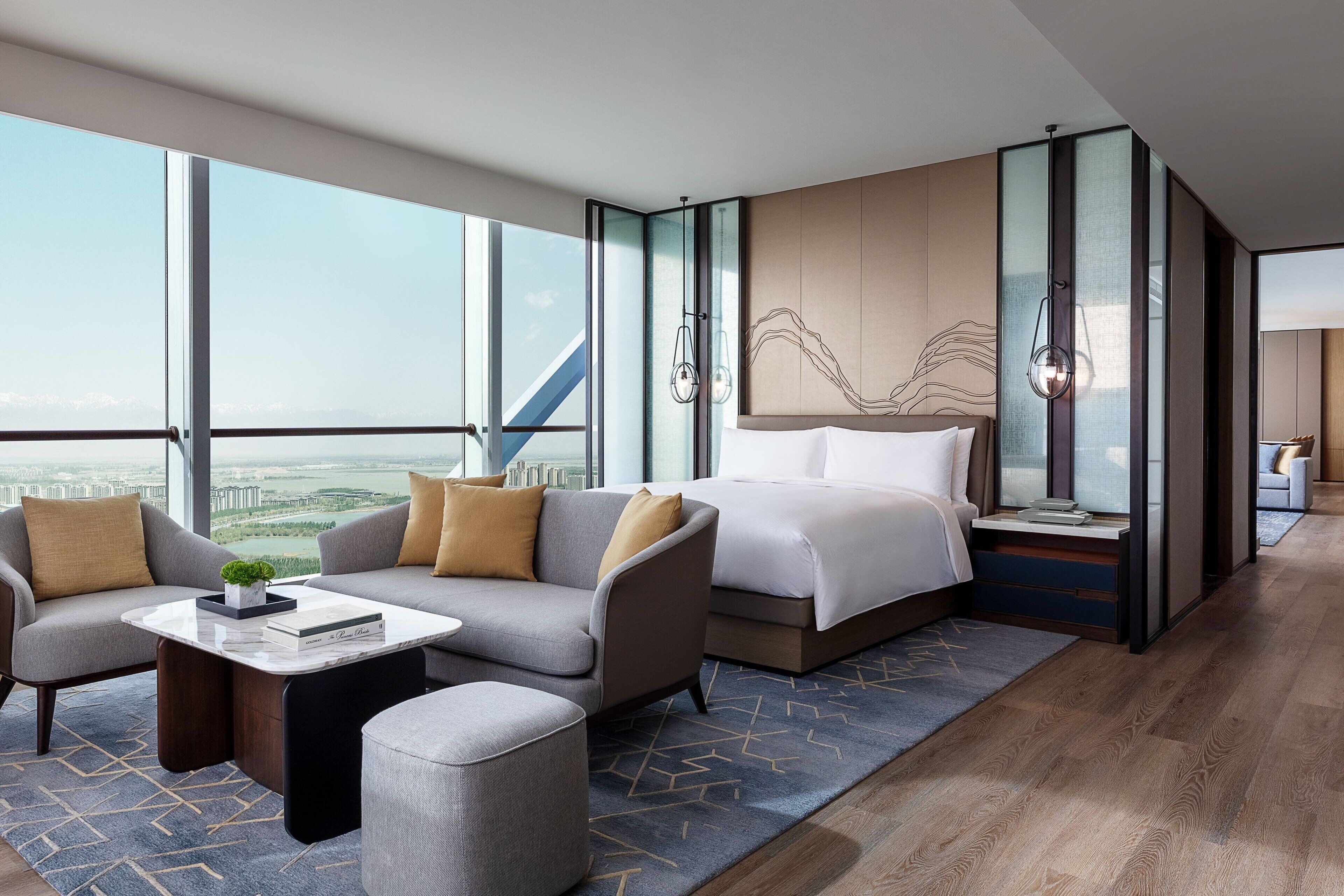 Premium bedding, down comforters, pillowtop beds, minibar