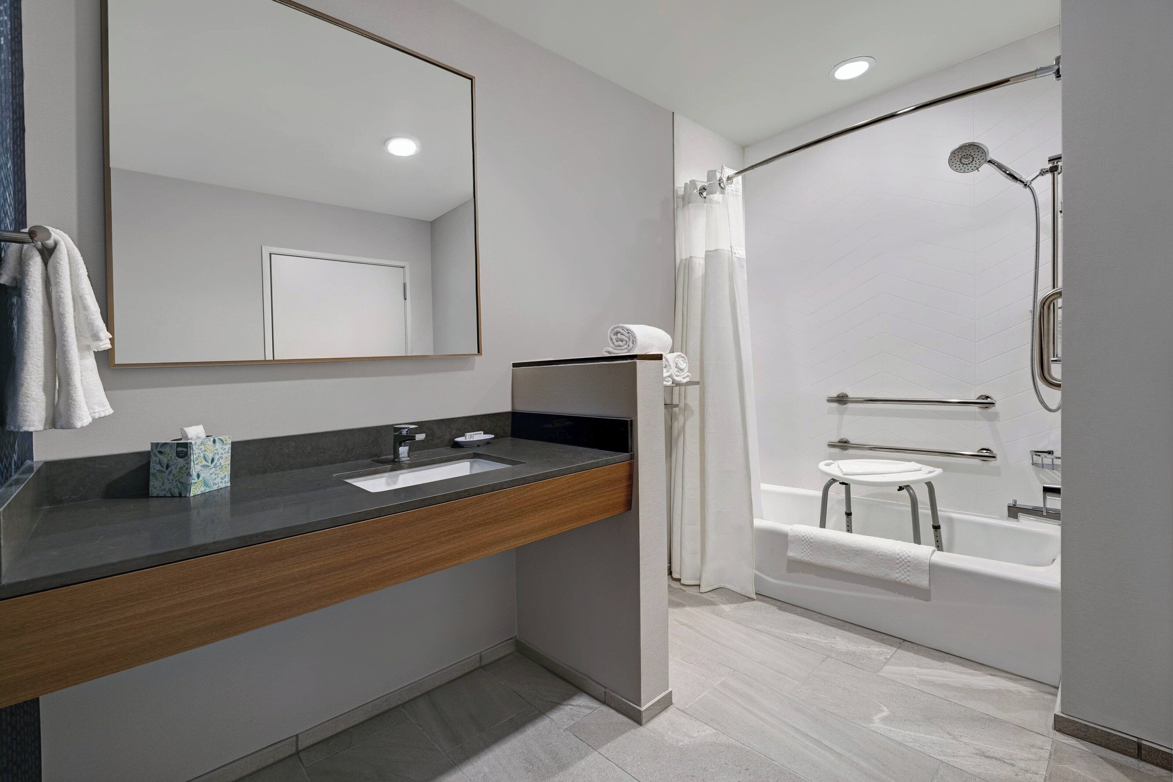 room, 2 queen beds | bathroom | separate bathtub and shower, hair dryer, towels