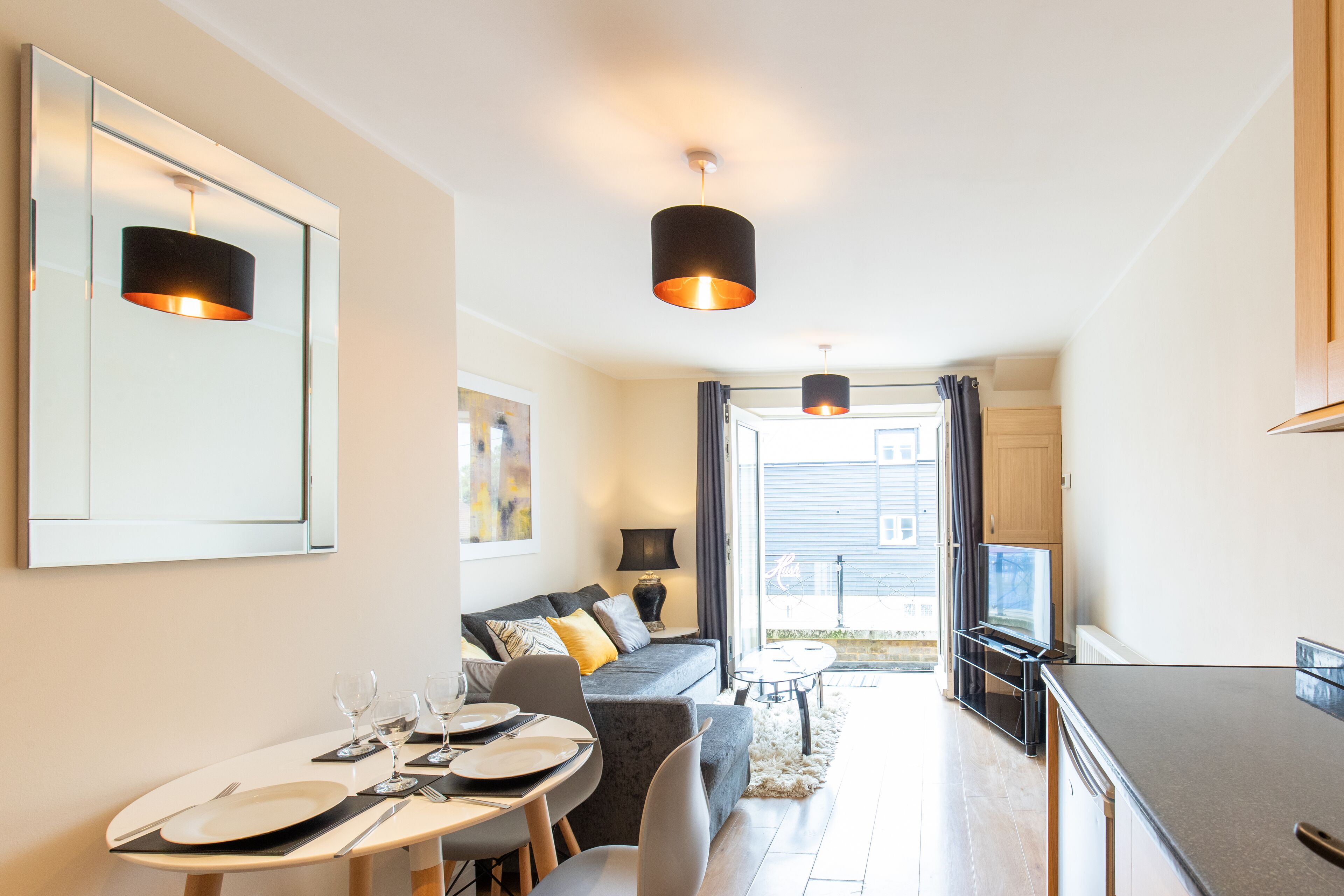 Deluxe-Apartment, eigenes Bad, Stadtblick | Lounge