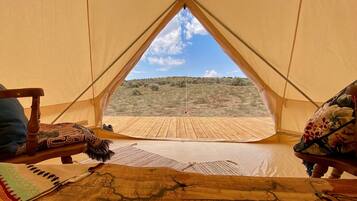 Stargazer Tent | Premium bedding, down comforters, memory foam beds