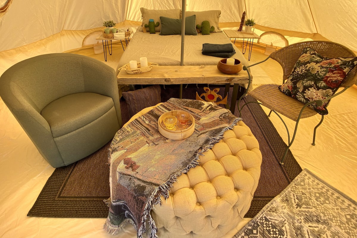 Mountain Tent | Premium bedding, down comforters, memory foam beds