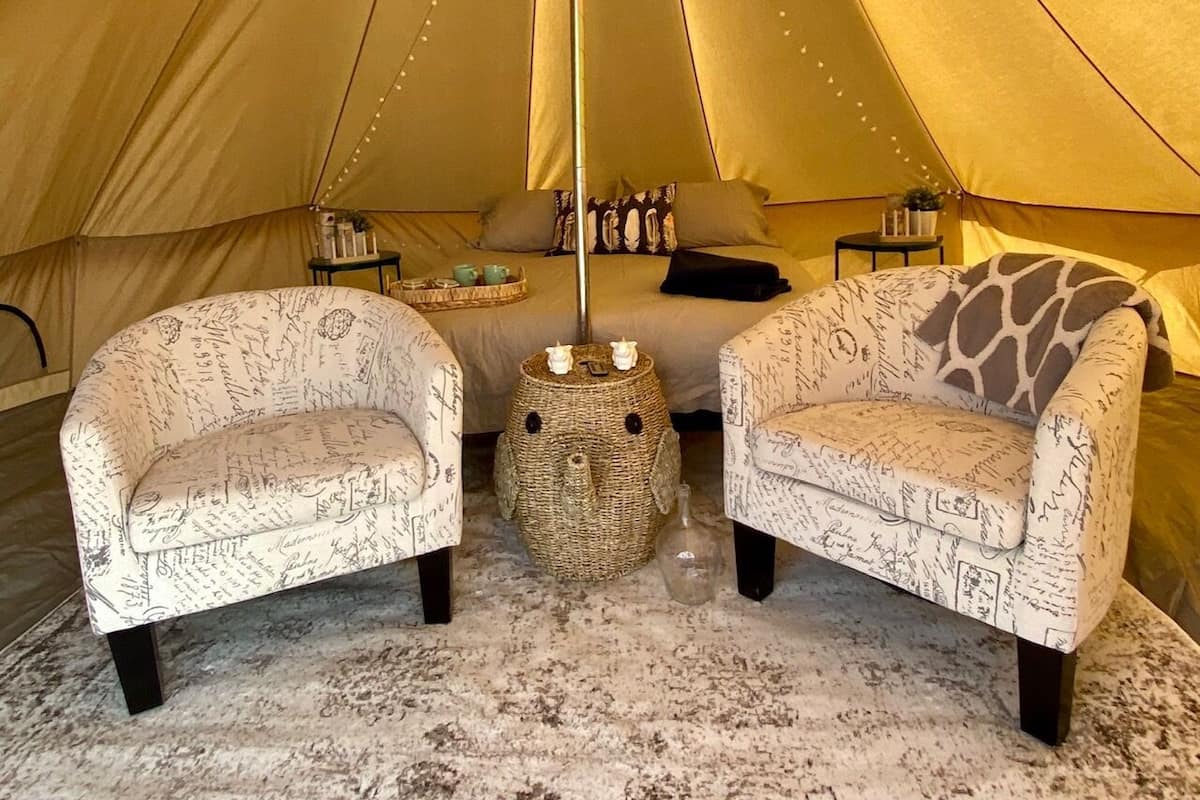 Mesa Tent | Premium bedding, down comforters, memory foam beds