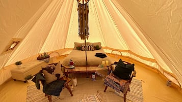 Stargazer Tent | Premium bedding, down comforters, memory foam beds