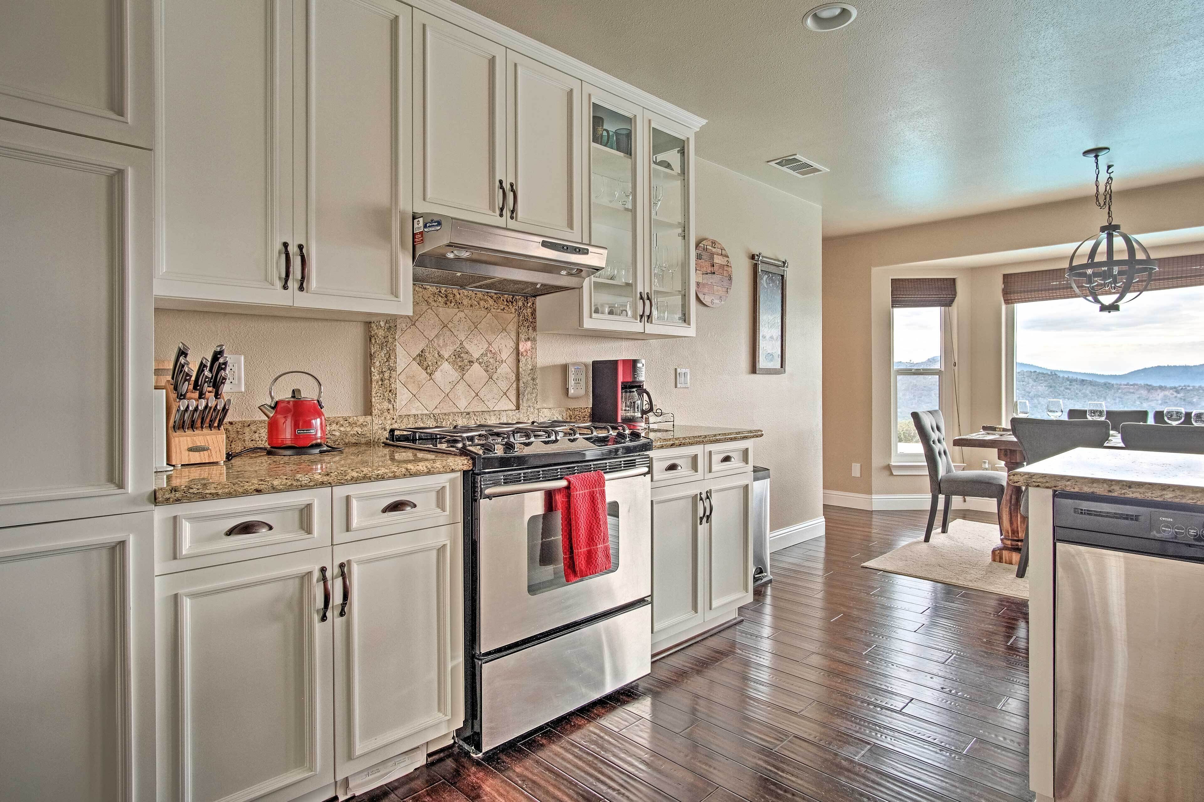 Kitchen with stainless steel appliances