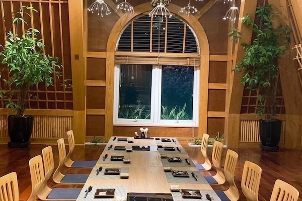 Fridge, microwave, stovetop, electric kettle