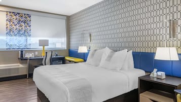 Premium bedding, down comforters, pillowtop beds, desk